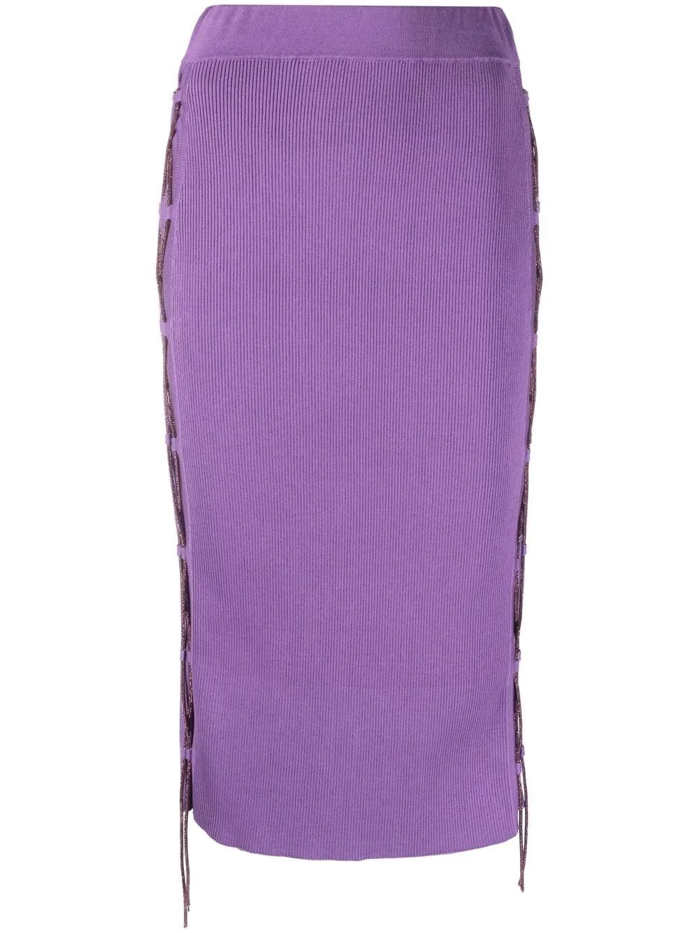 

Giuseppe Di Morabito lace-up detailing knitted skirt - Purple