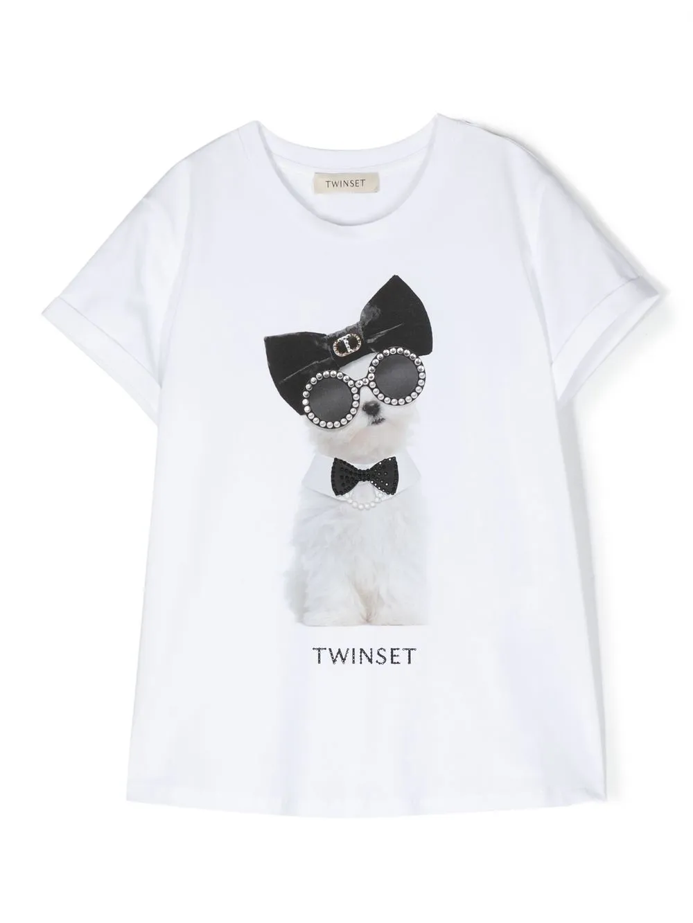 

TWINSET Kids playera con estampado gráfico - Blanco