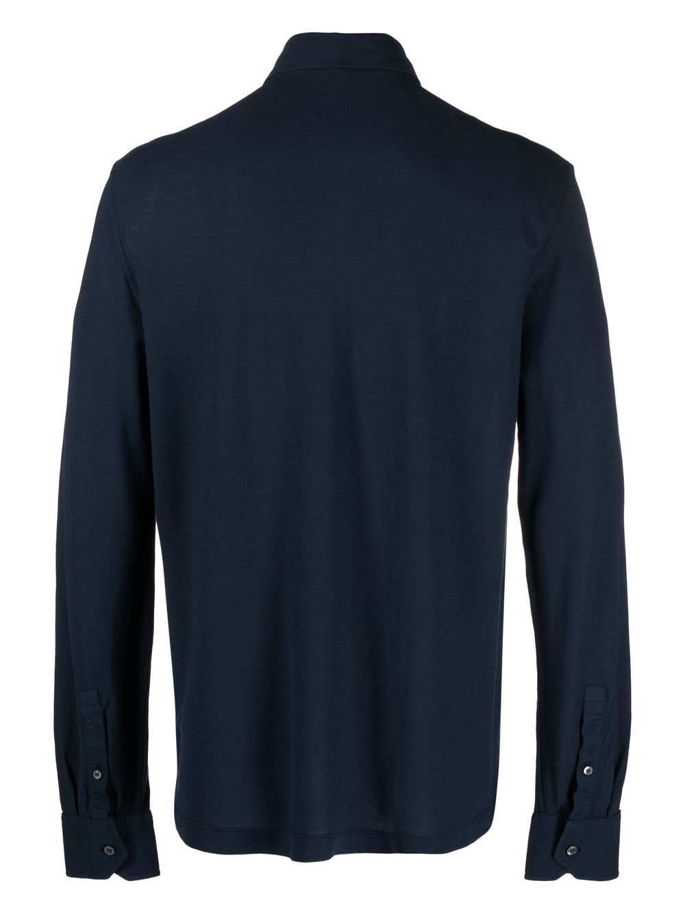 Shop Drumohr Long-sleeve Cotton Polo Shirt In Blue