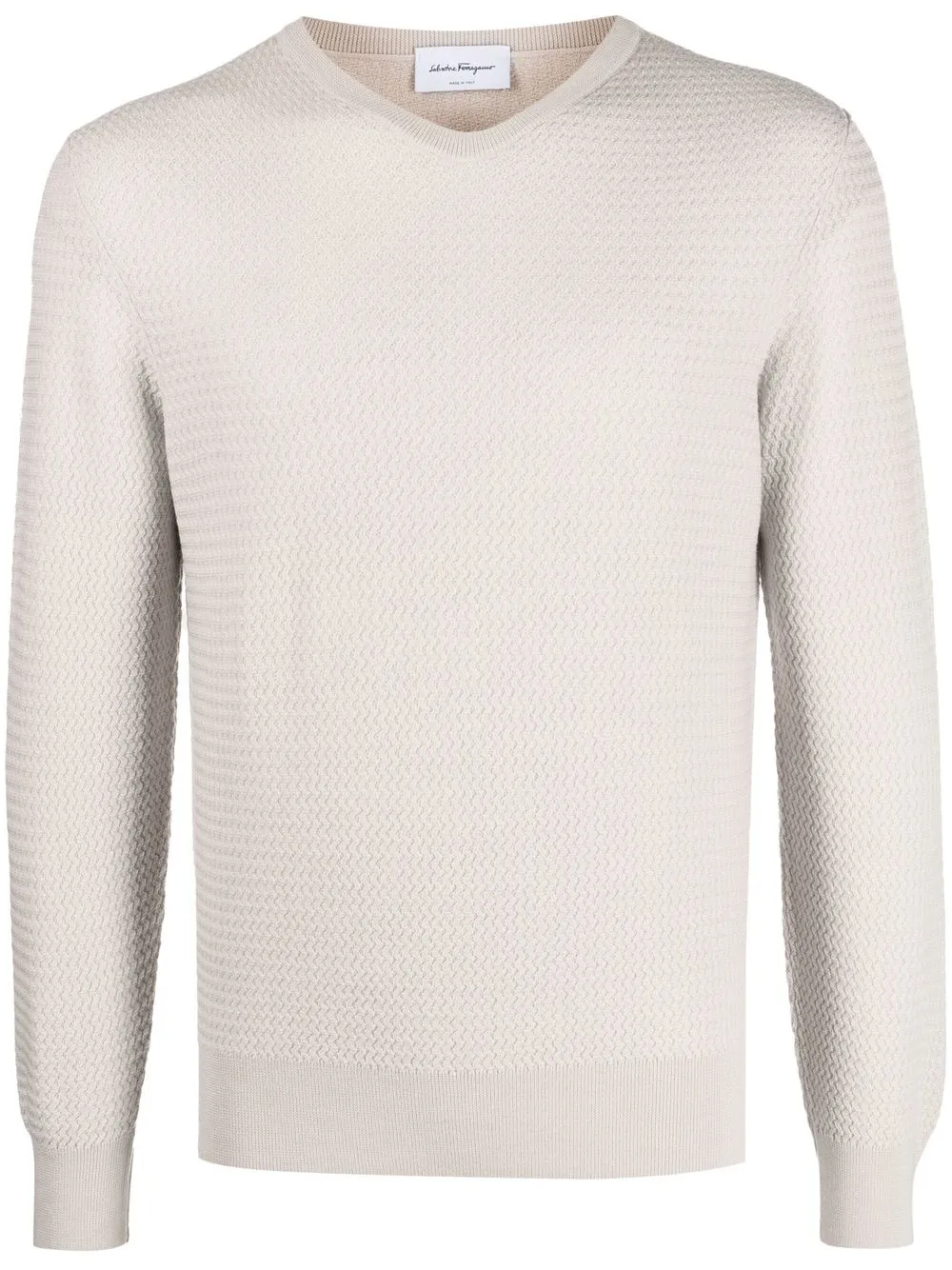 

Ferragamo knitted v-neck jumper - Neutrals