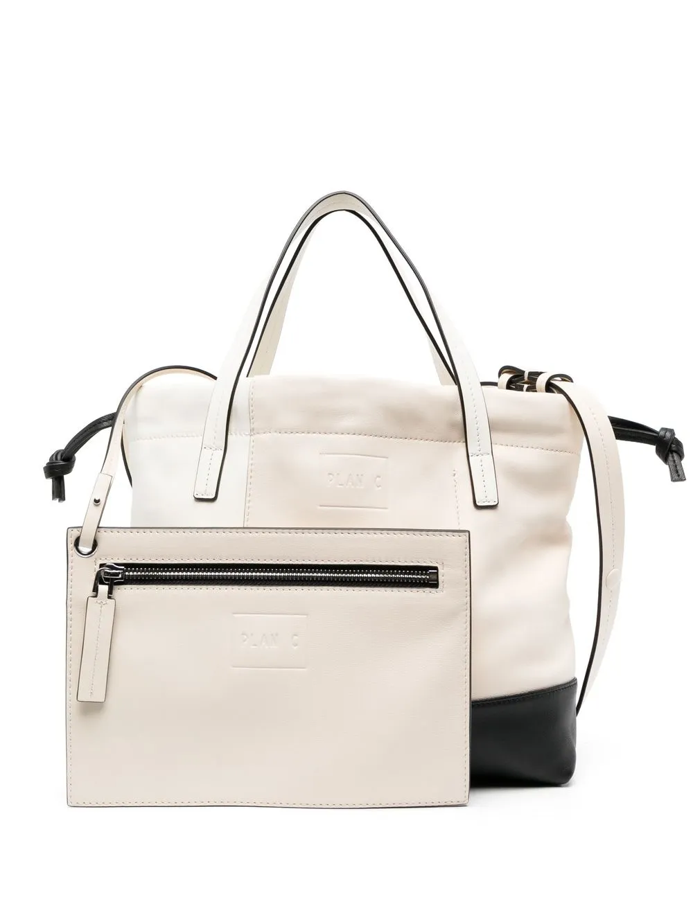 

Plan C colour-block panelled tote bag - White