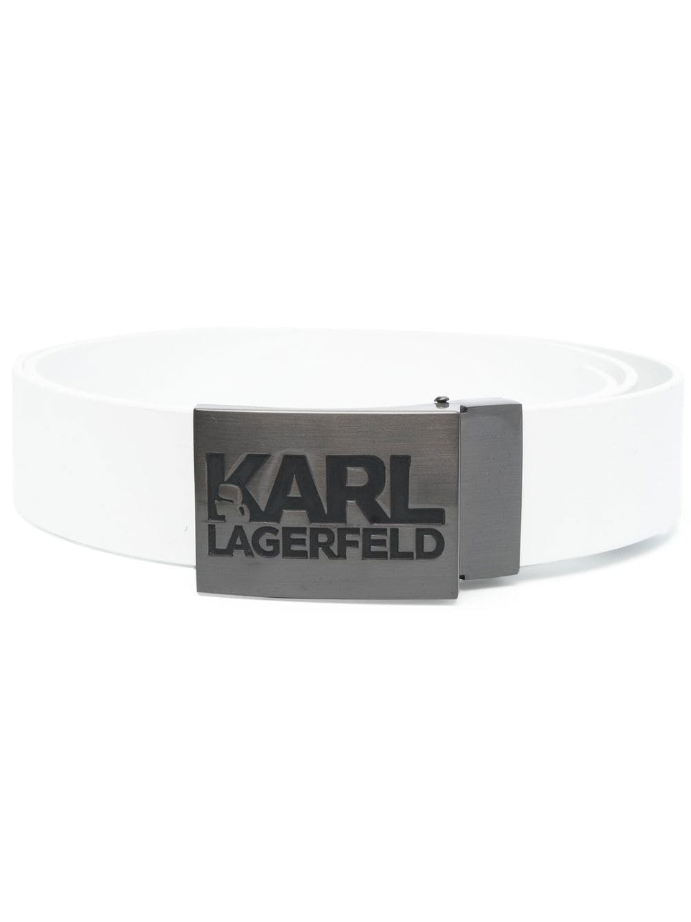 KARL LAGERFELD LOGO-PLAQUE LEATHER BELT