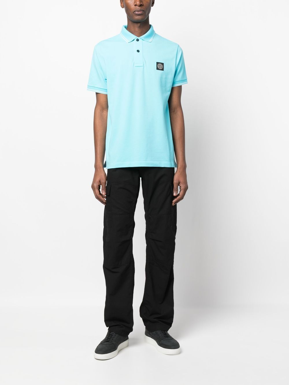 Stone Island Poloshirt met Compass-patch - Blauw