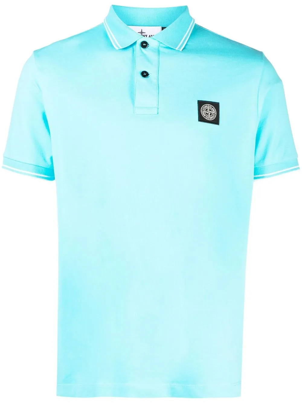 

Stone Island playera tipo polo con parche de Compass - Azul