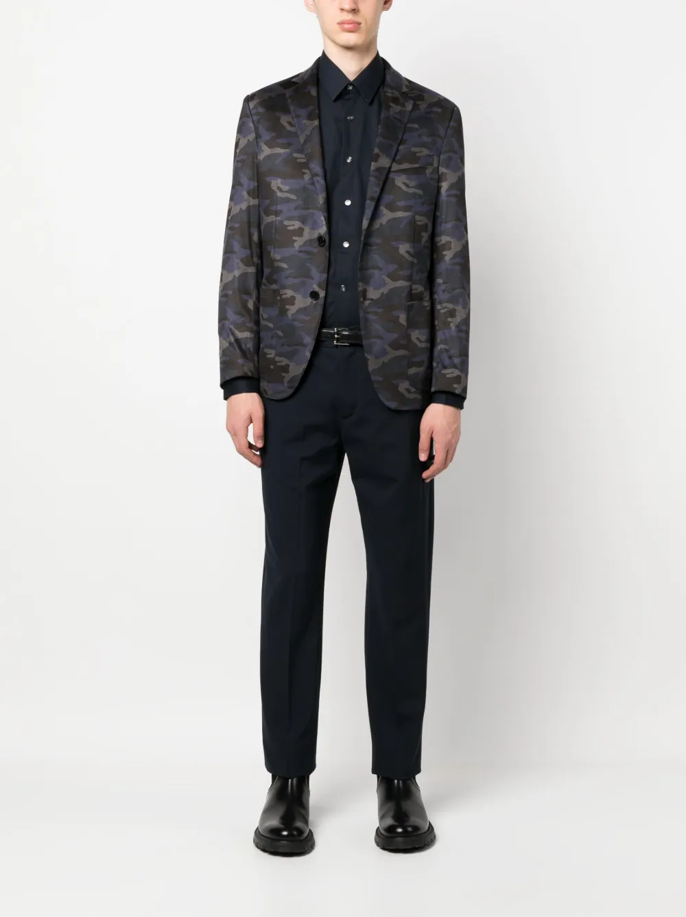 Karl Lagerfeld Overhemd met klassieke kraag - Blauw