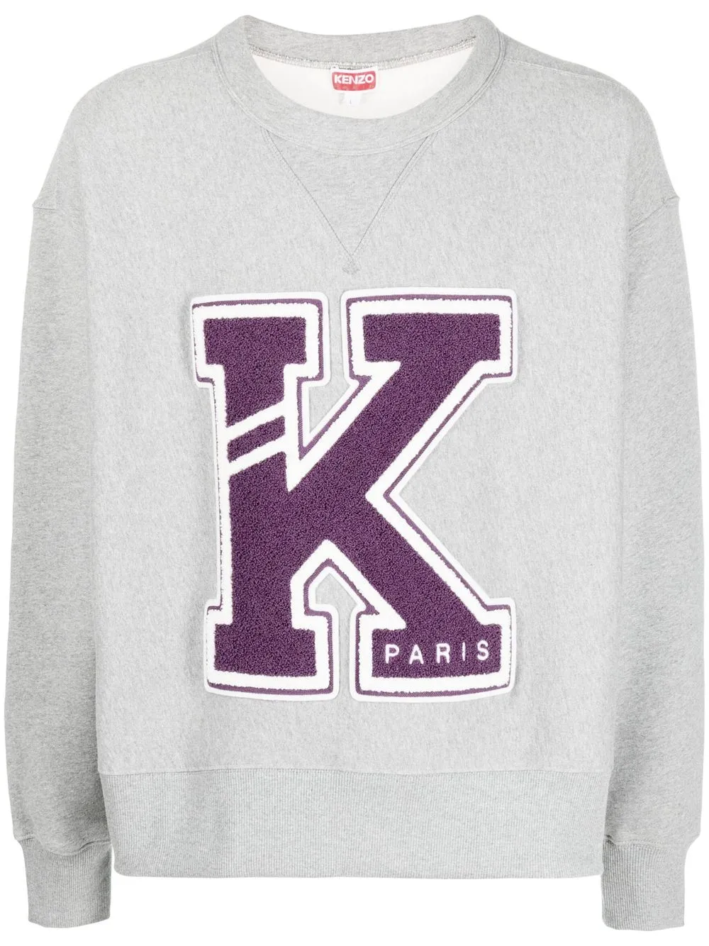 

Kenzo chenille logo patch jumper - Grey