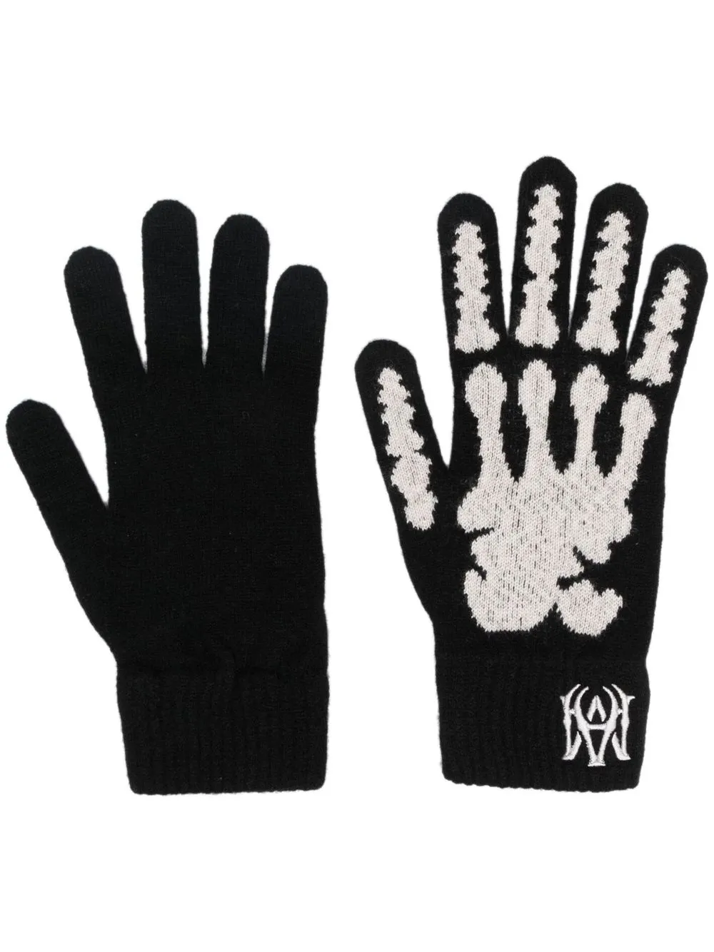 

AMIRI cashmere embroidered-logo gloves - Black