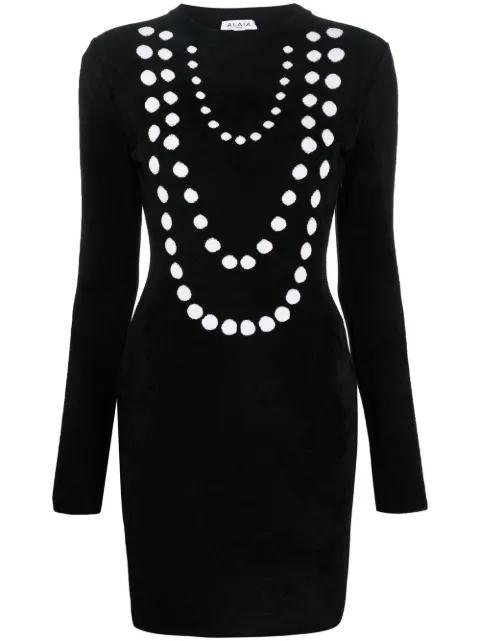 Alaïa jacquard-knit minidress