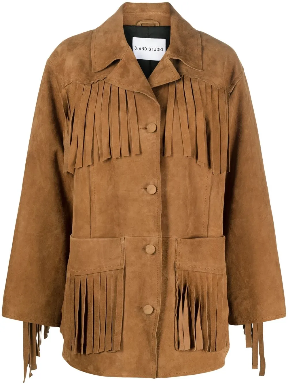 

STAND STUDIO fringed suede jacket - Brown