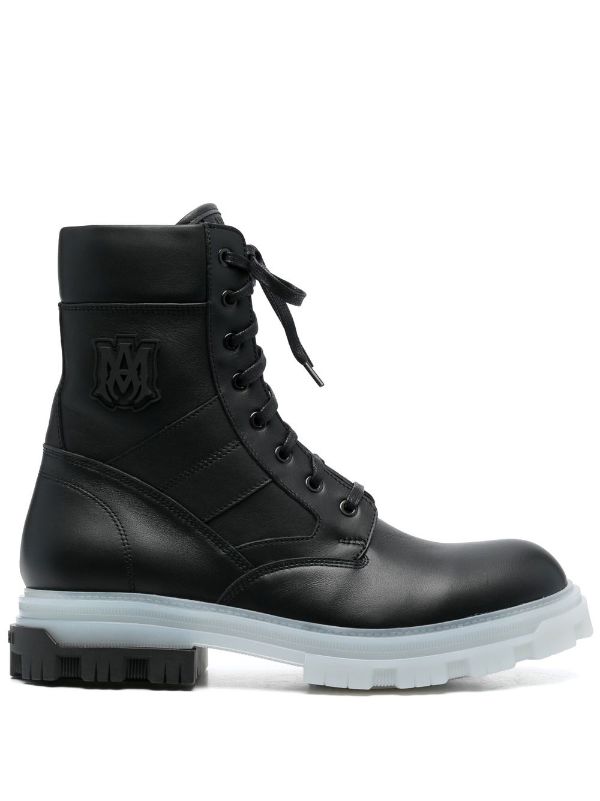 AMIRI Logo Patch Combat Boots - Farfetch