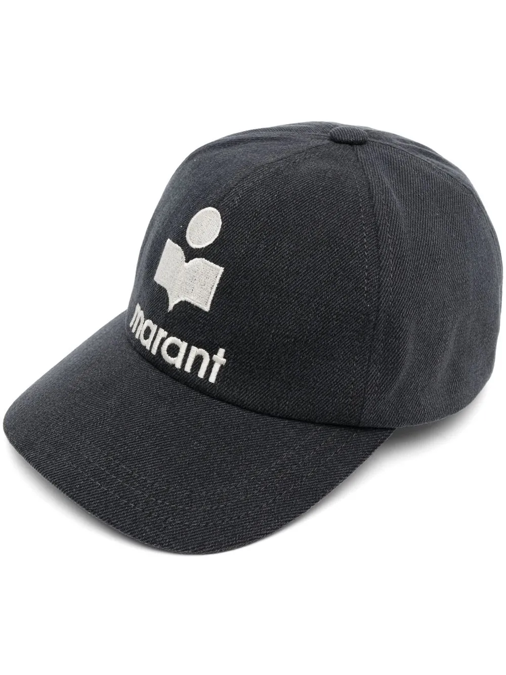 Isabel Marant Logo-embroidered Cotton Cap In 灰色