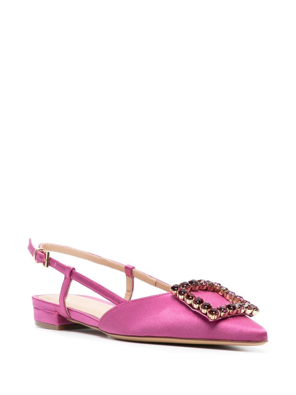 Shop Roberto Festa Crystal-embellishment Pointed Mules In Rosa