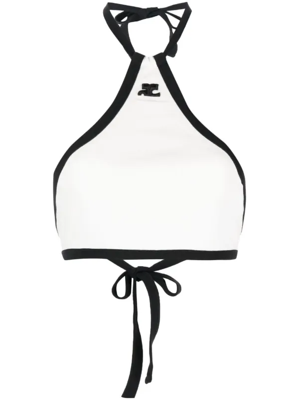Courrèges バイカラー ホルターネック トップ | ホワイト