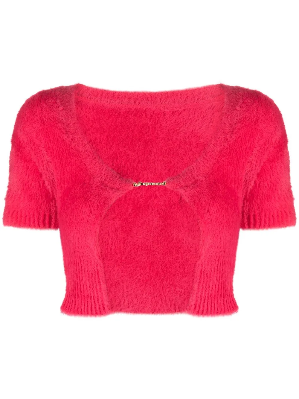 

Jacquemus cropped logo-plaque top - Pink