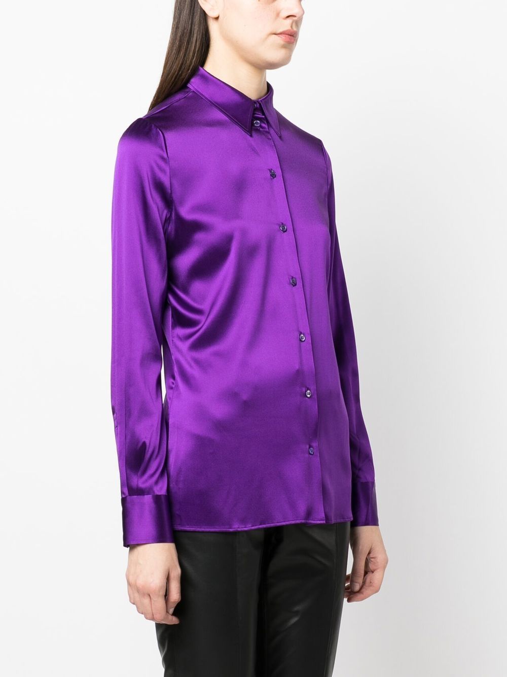 Shop Tom Ford Long-sleeve Button-down Shirt In Purple