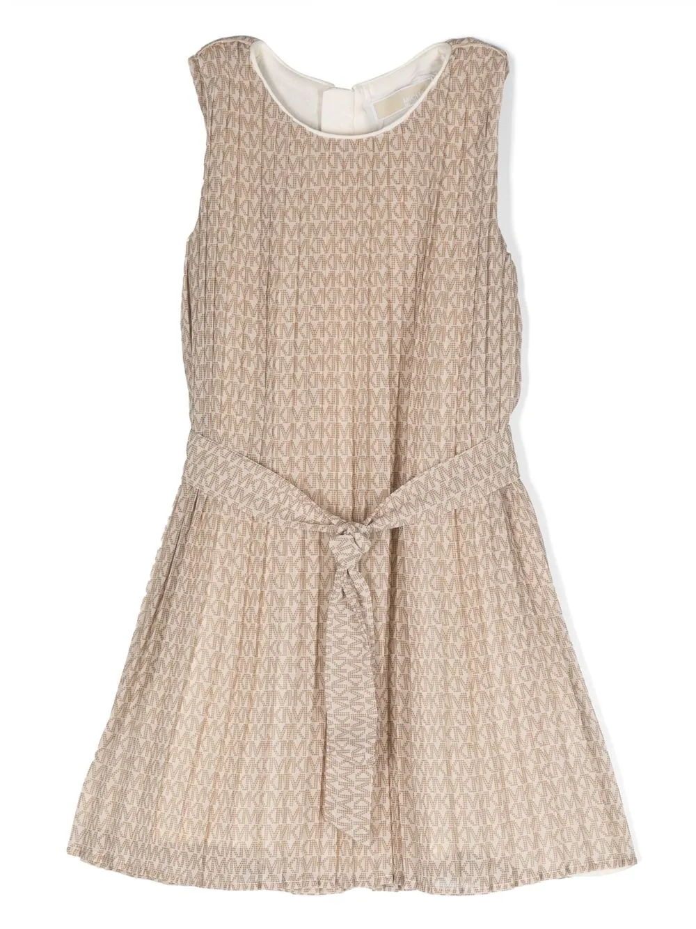 

Michael Kors Kids logo-print sleeveless belted dress - Neutrals