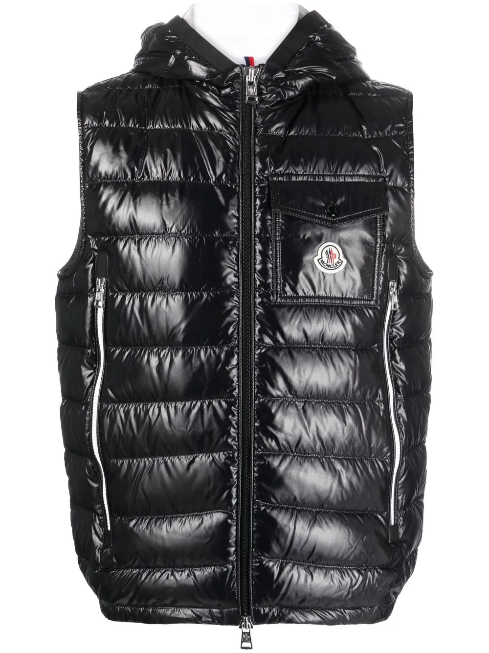 

Moncler logo-patch padded gilet - Black