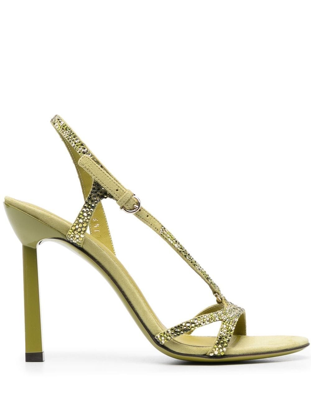 Ferragamo Gancini Rhinestone-embellished Sandals In 绿色