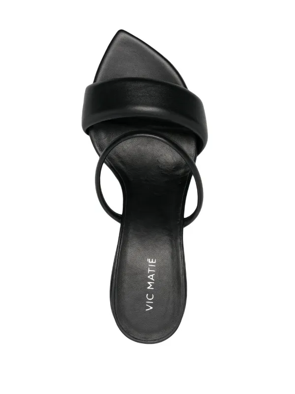 サンダル・ミュール VIC MATIE Women Sandals 3754 LOGIC101 Black Vic Matie touch-strap Leather Sandals | Black | FARFETCH