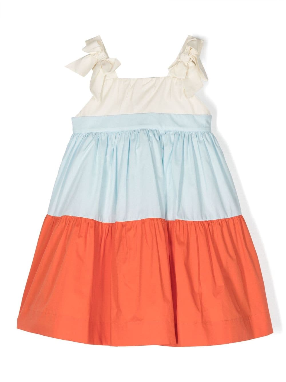 Mi Mi Sol Kids' Colour-block Panelled Dress In Neutrals