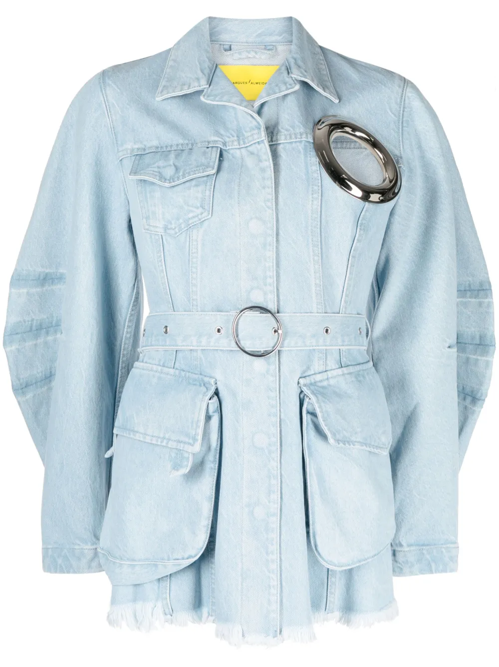 MARQUES' ALMEIDA EYELET-DETAIL DENIM JACKET