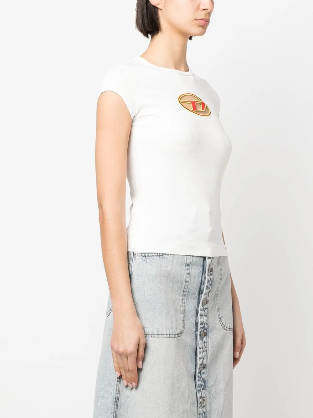 Diesel cutout logoembroidered Tshirt Farfetch
