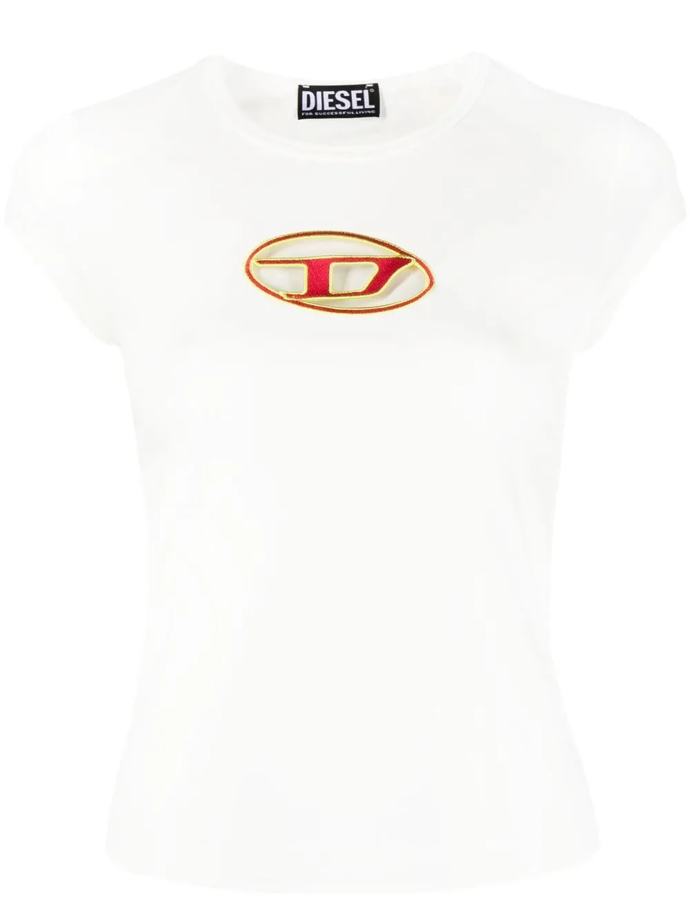 

Diesel cut-out logo-embroidered T-shirt - White