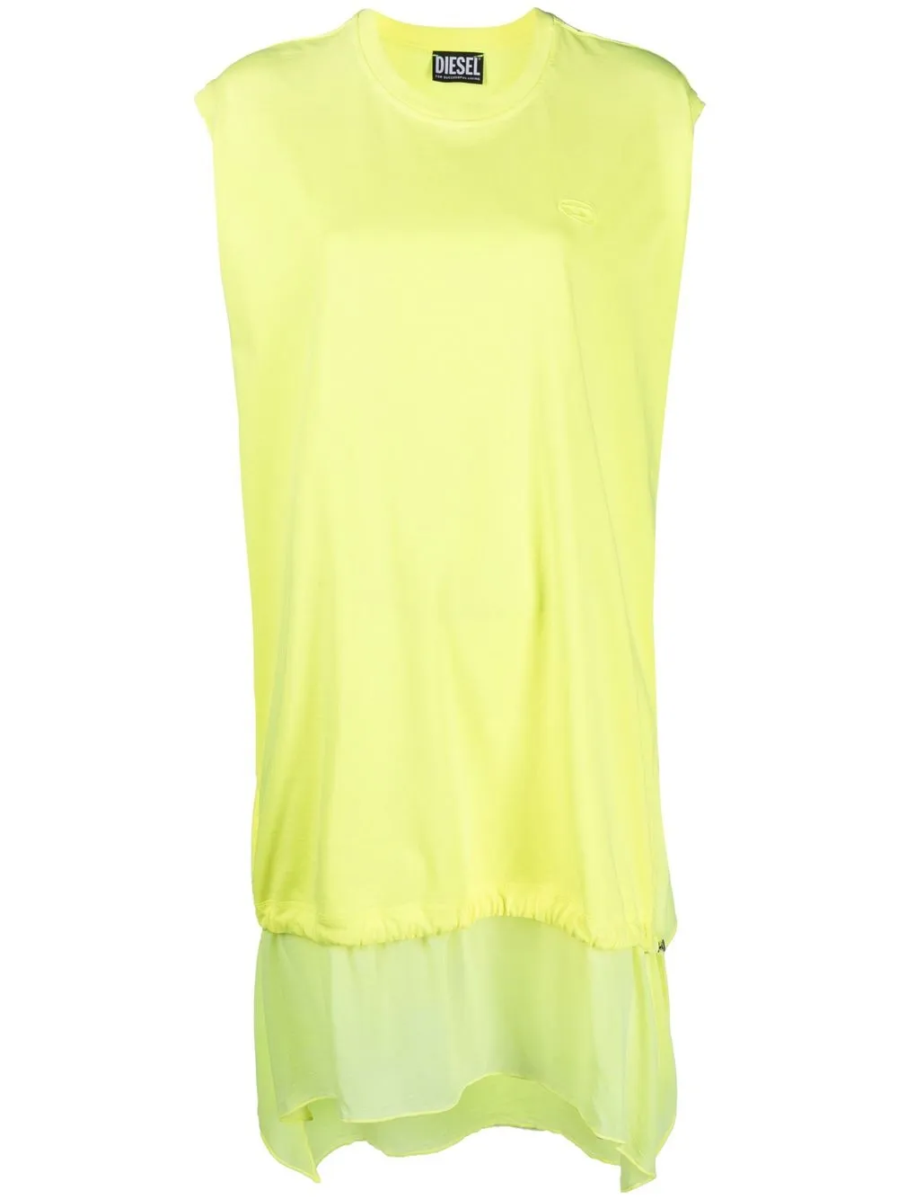 

Diesel logo-embroidered asymmetric-hem T-shirt dress - Yellow