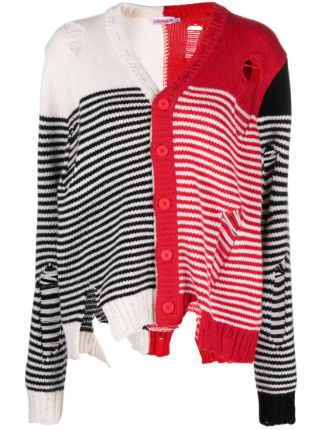 Charles Jeffrey Loverboy Mega Shred Striped Cardigan | Neutrals | FARFETCH