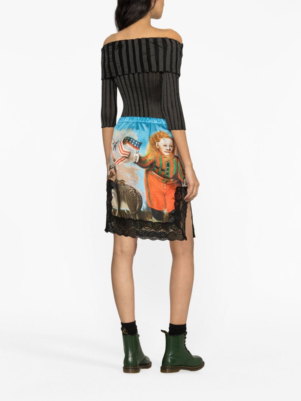 Shop Charles Jeffrey Loverboy X John Byrne Surrealist-print Miniskirt In Blue