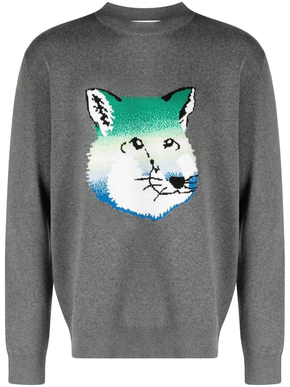 

Maison Kitsuné Vibrant Fox Head intarsia pullover - Grey