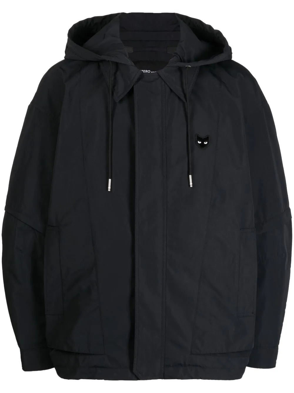 Zzero By Songzio Down-feather Hooded Jacket In Black