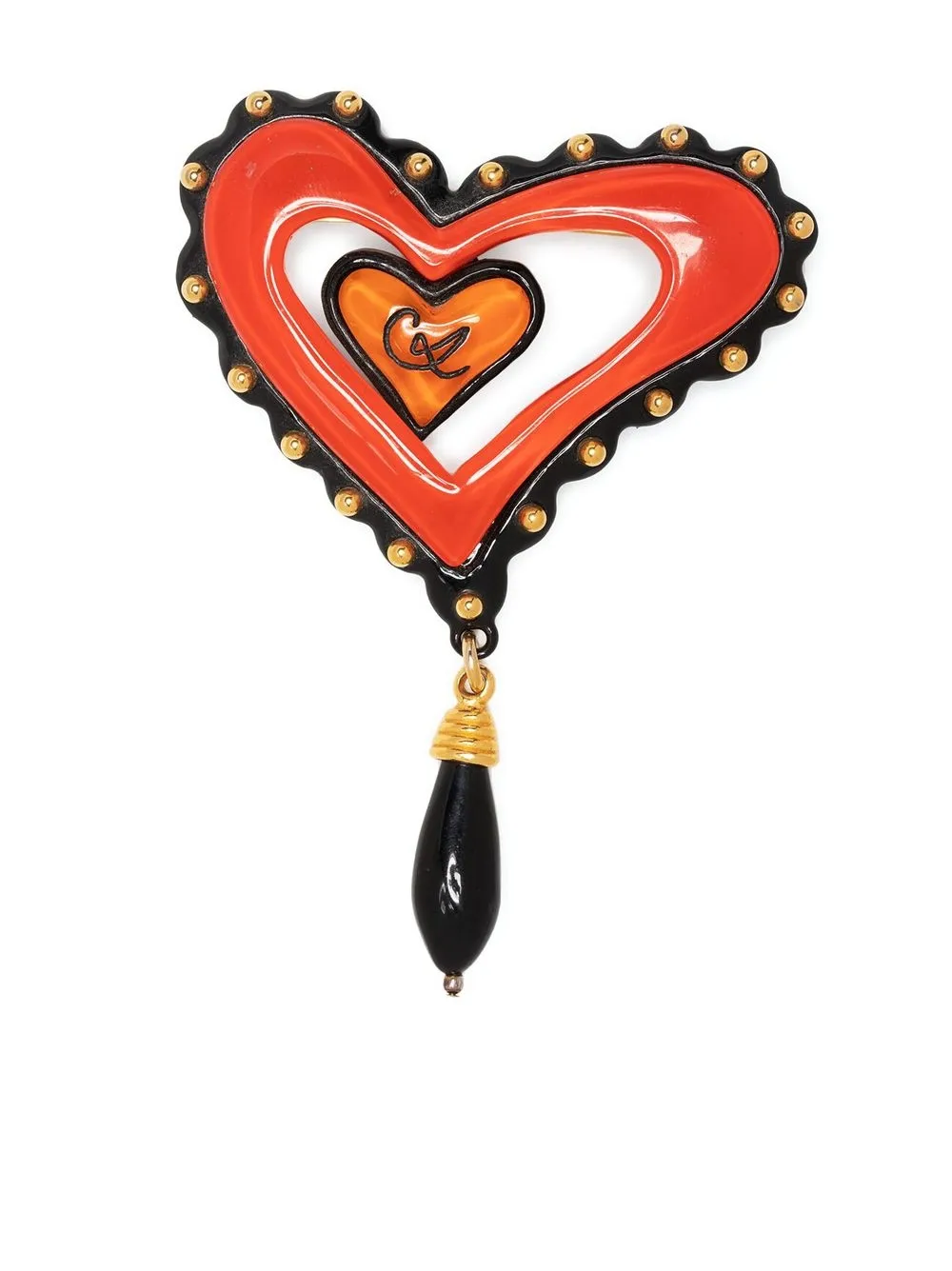 

Christian Lacroix Pre-Owned 1994 heart brooch - Red