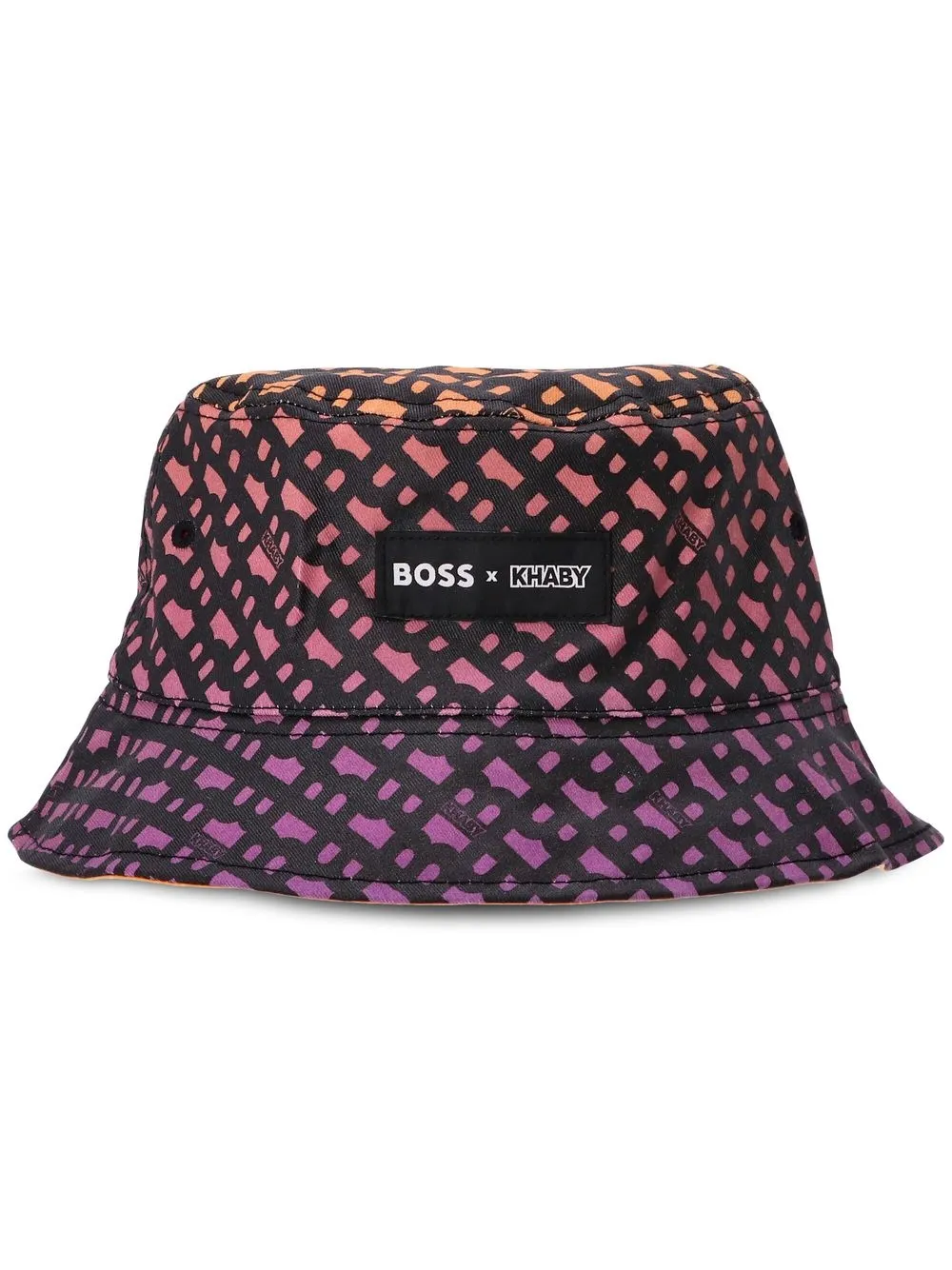 

BOSS x Khaby monogram-print bucket hat - Black