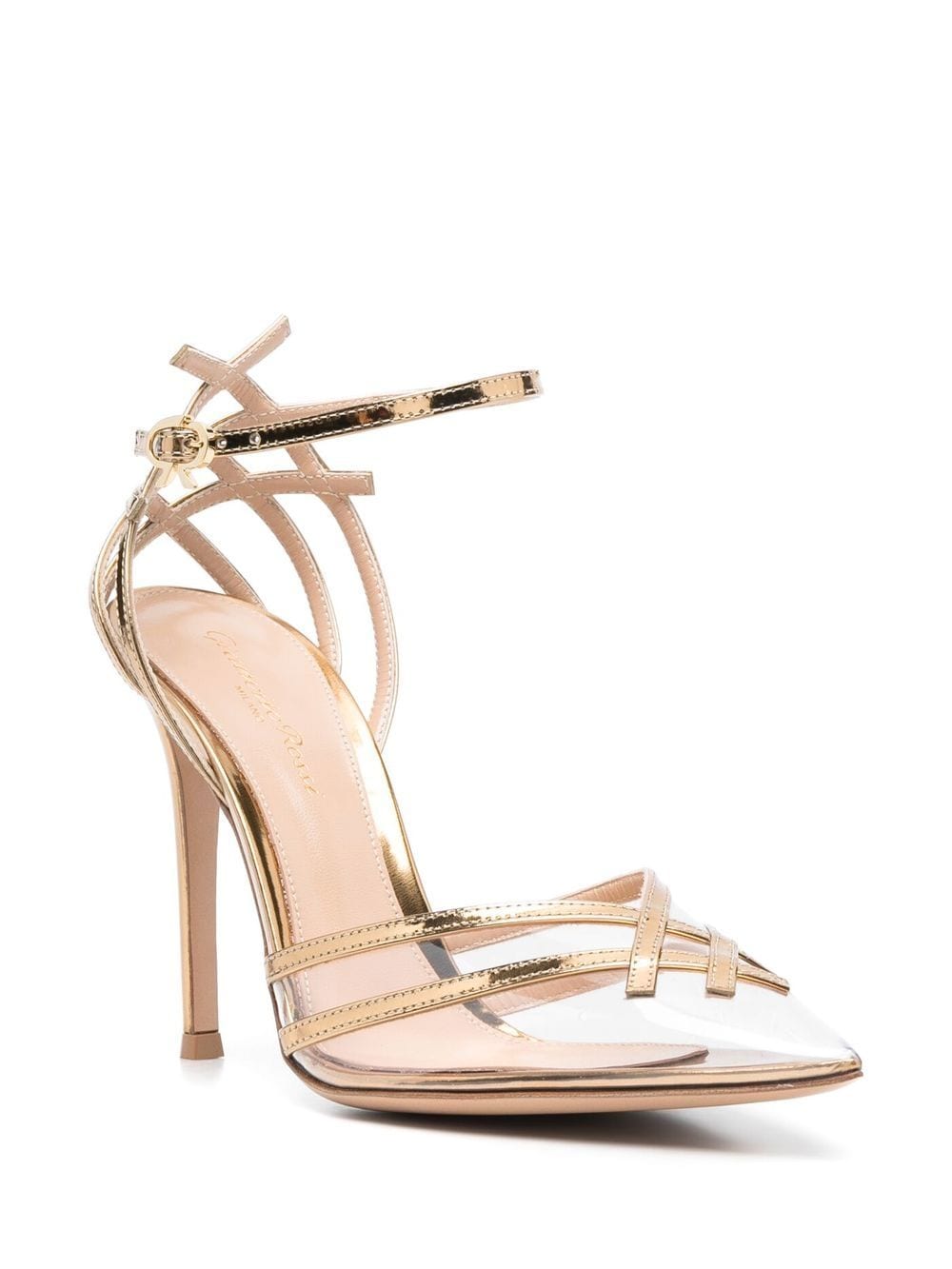 Shop Gianvito Rossi Pointed-toe Pumps In Gold