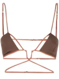 Nensi Dojaka cut-out crop top - Brown
