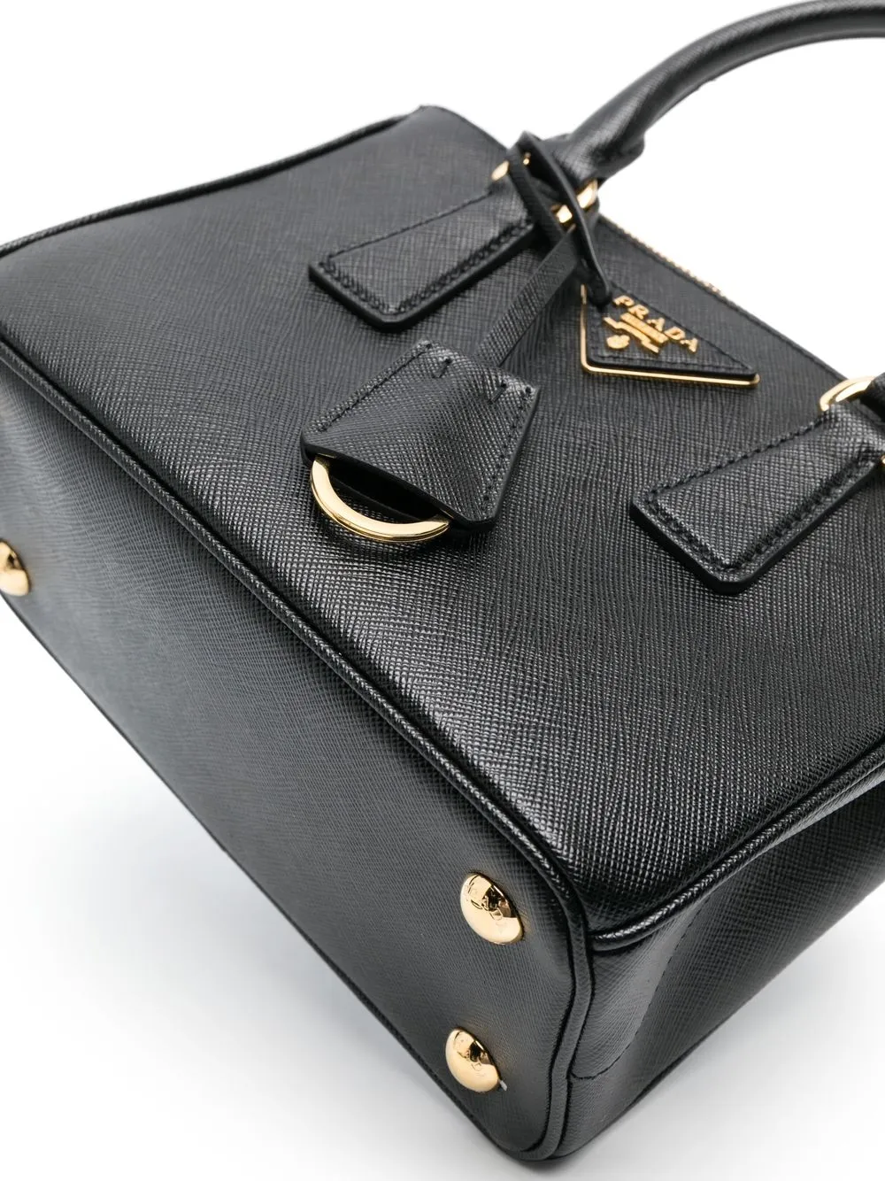 Shop Prada Logo-plaque Shoulder Bag In Schwarz