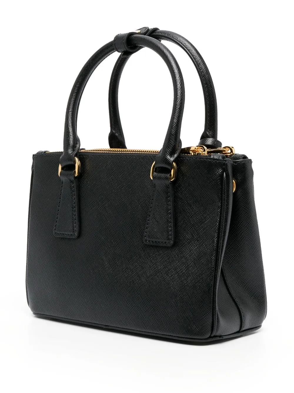 Shop Prada Logo-plaque Shoulder Bag In Schwarz