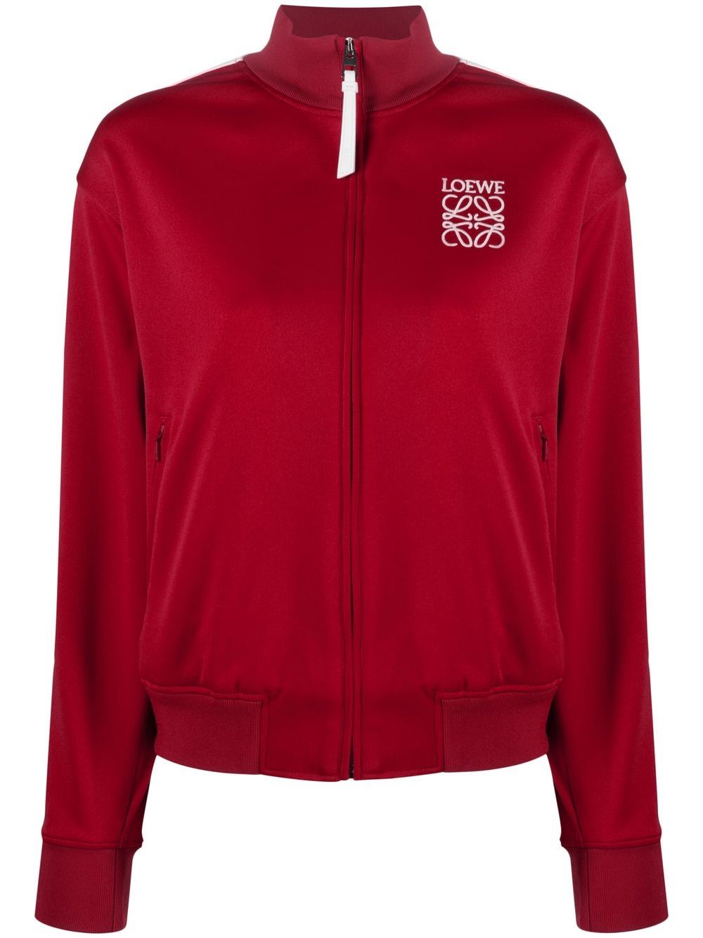 Loewe Anagram-embroidered Track Jacket In Red