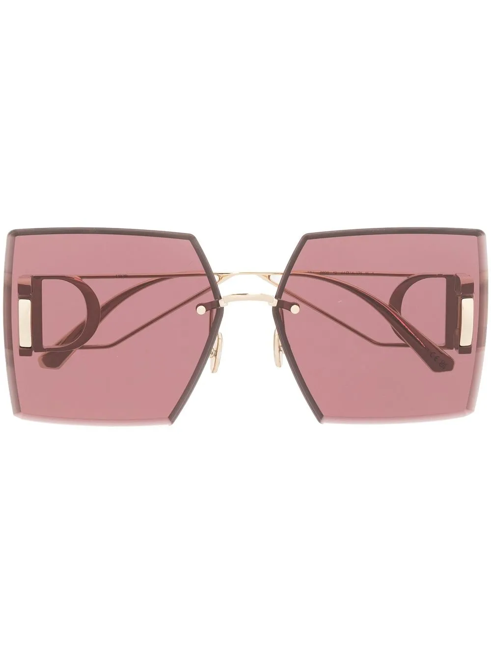 

Dior Eyewear 30Montaigne rimless square sunglasses - Gold