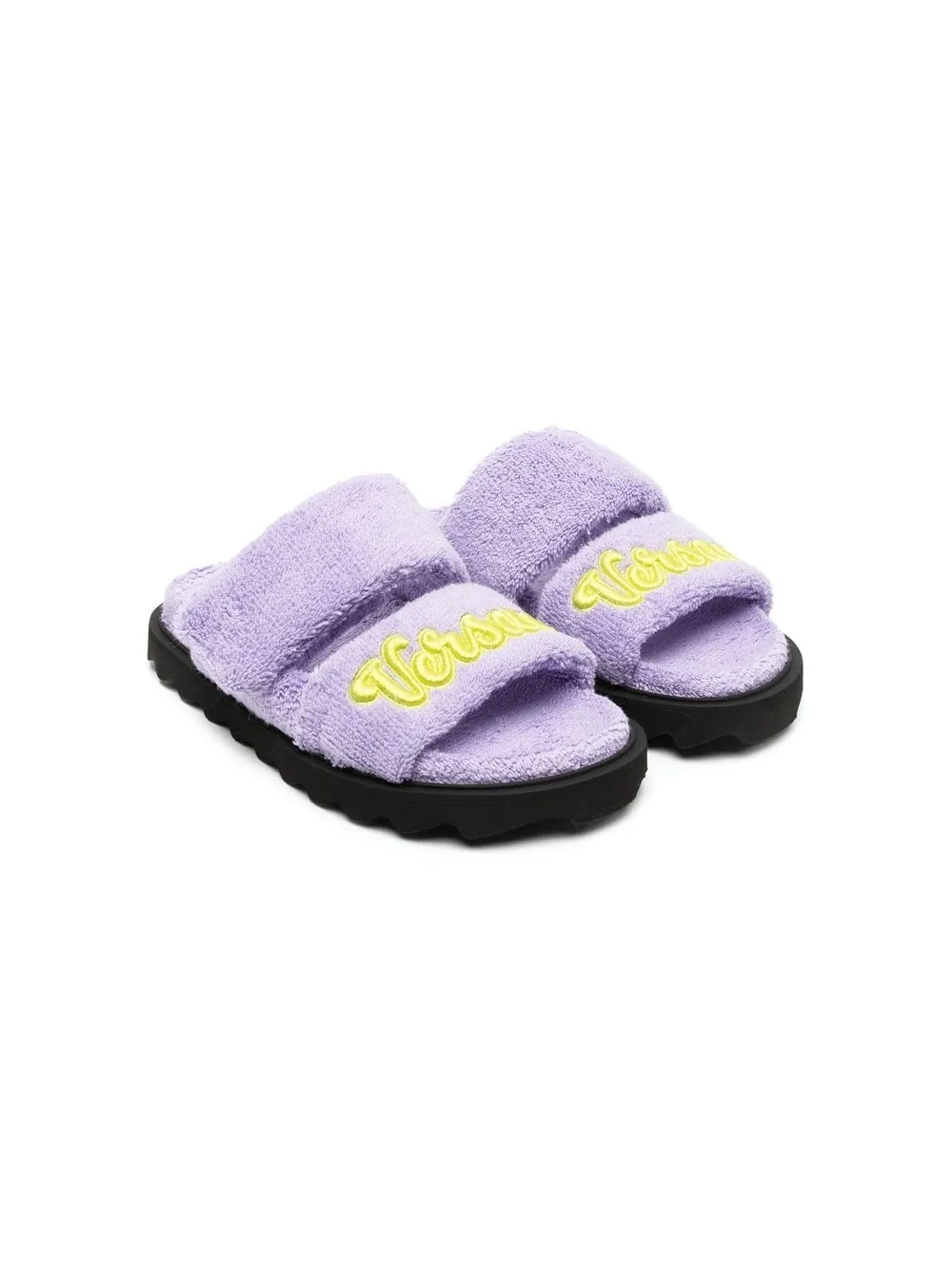 Versace Logo-patch Slides In Purple