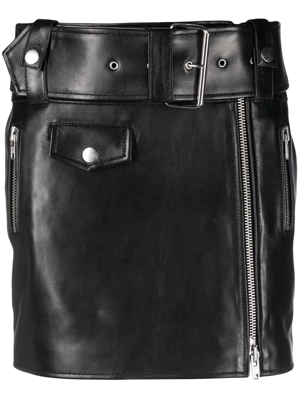 

STAND STUDIO biker-style belted skirt - Black