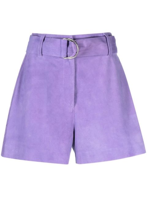 STAND STUDIO neon violet suede shorts Women