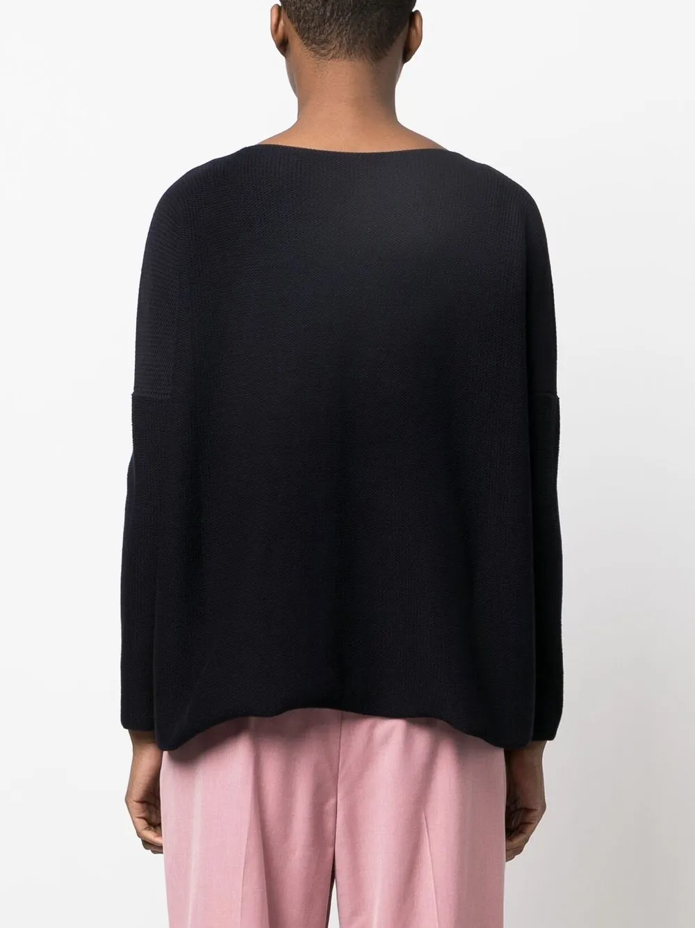 Shop Daniela Gregis Open Pocket Boat Neck Jumper In 蓝色