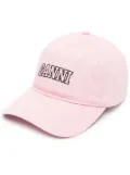 GANNI embroidered-logo cotton baseball cap - Pink