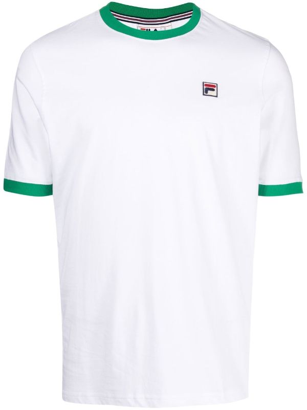 stimulere Peru Mus Fila logo-patch Cotton T-shirt - Farfetch