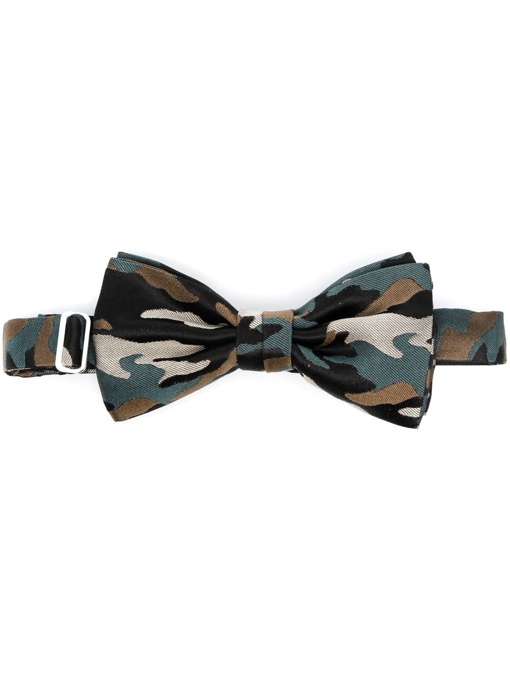 Karl Lagerfeld Camouflage-print Silk Bow Tie In Green