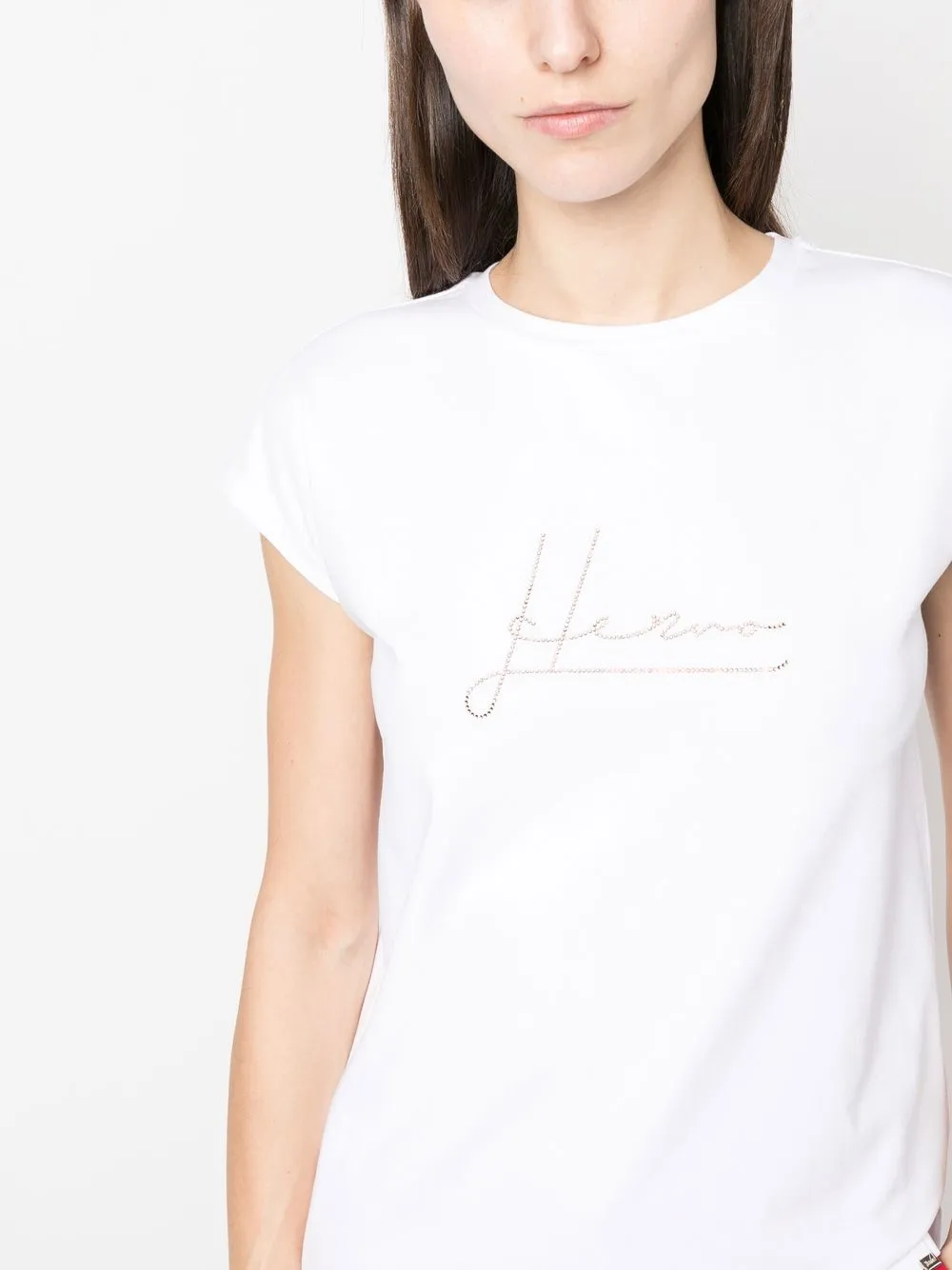 Herno Crystal-embellished Logo T-shirt In White