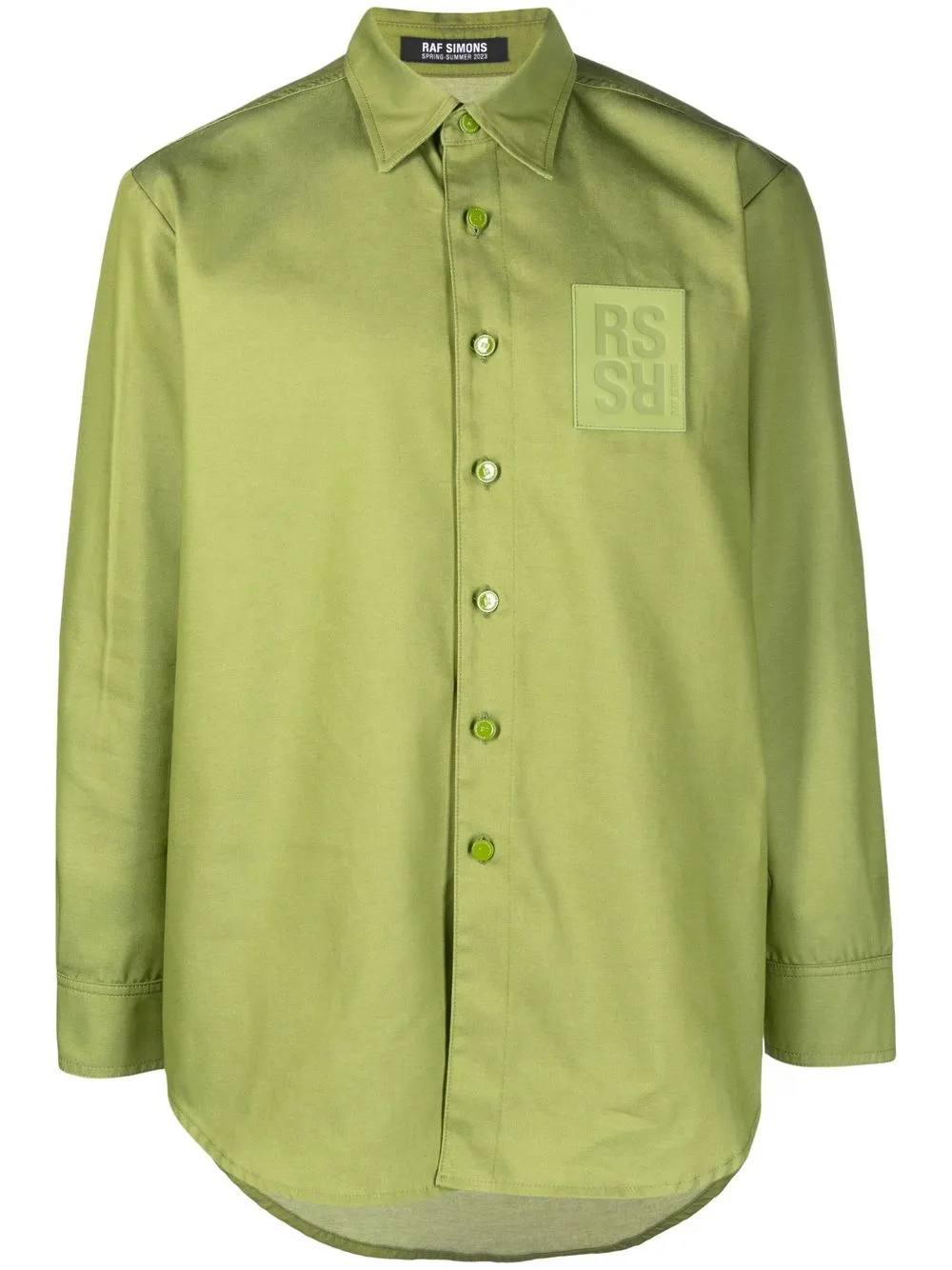 

Raf Simons logo-patch button-up shirt - Green