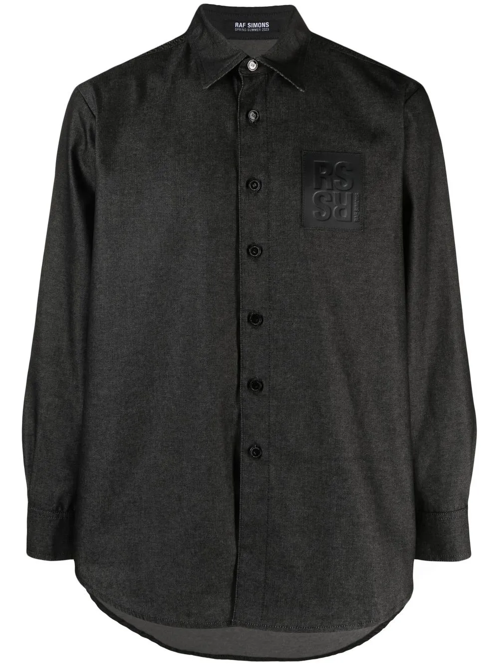 

Raf Simons logo-patch button-up shirt - Black